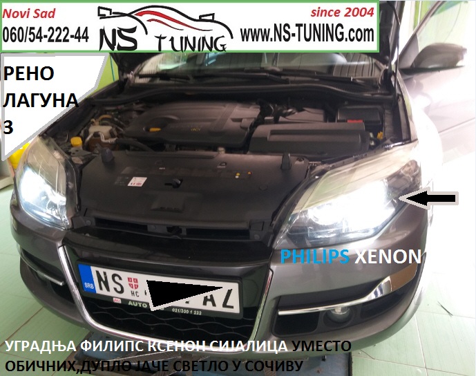 renault laguna 3 sijalica h7 xenon philips trafo balast ugradnja novi sad tuning